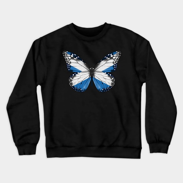 Scottish Flag  Butterfly - Gift for Scottish From Scotland Crewneck Sweatshirt by Country Flags